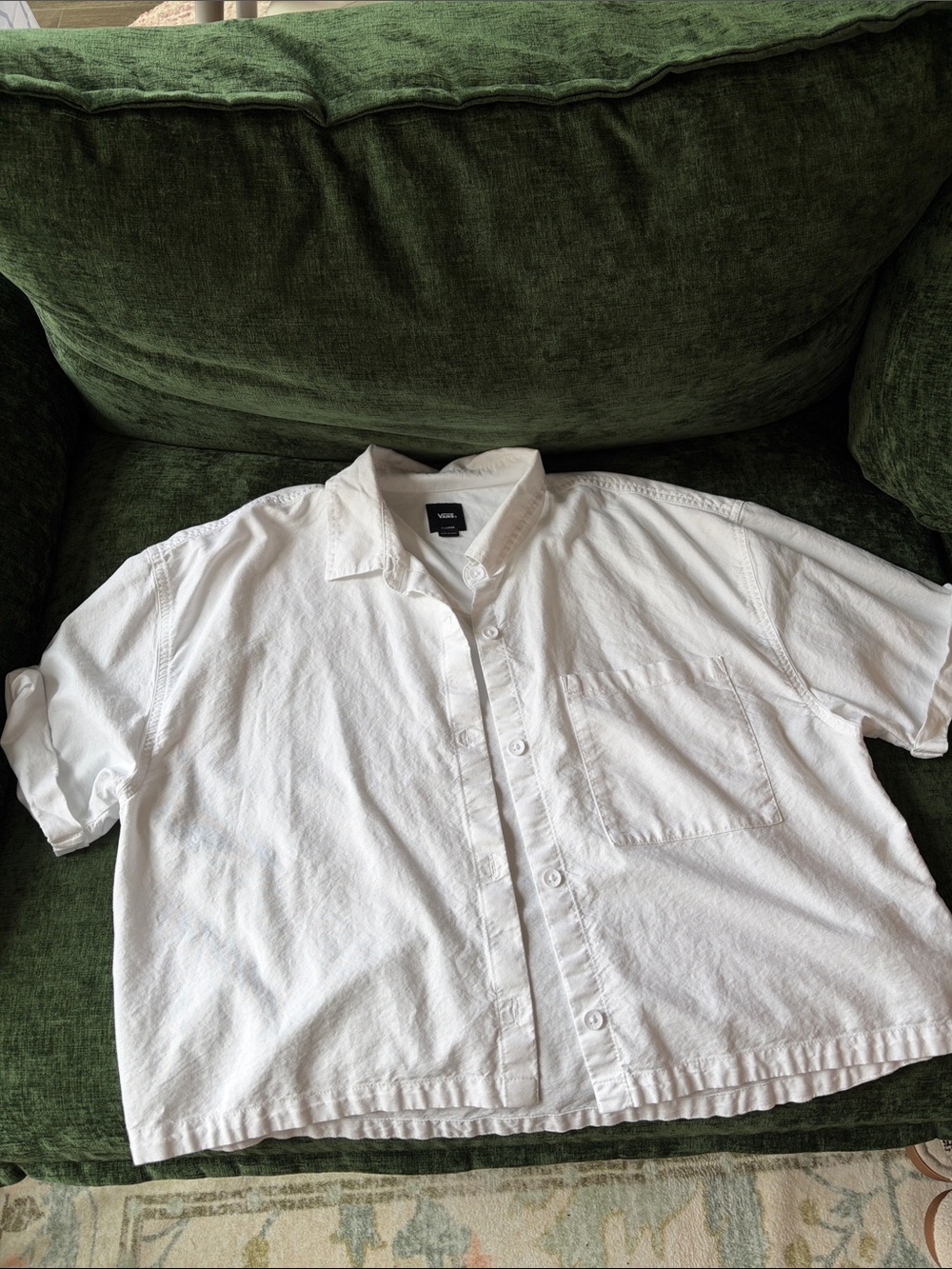 Vans White Short-Sleeve Button-Down Shirt